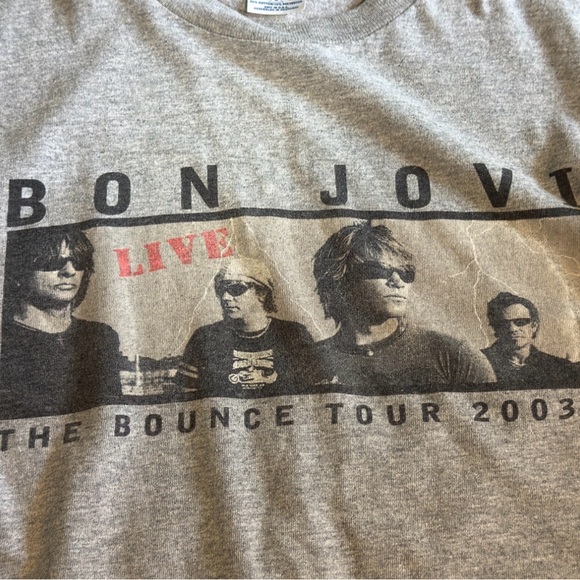 Vintage Bon Jovi 'The Bounce Tour 2003' Live Graphic T-Shirt  distressed size m - Picture 3 of 5